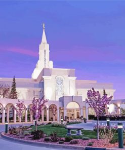 LDS Bountiful Utah Temple paint by number