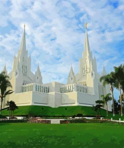 LDS San Diego California Temple paint by number