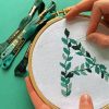 Leafy Letter Cross Stitch paint by number