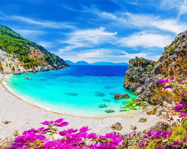 Lefkada Beach paint by number