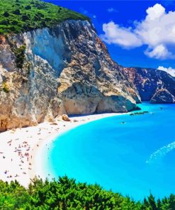 Lefkada Island Beach paint by number