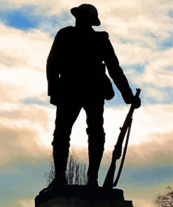 Lest We Forget Soldier Silhouette paint by number