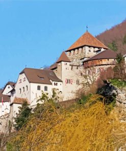 Liechtenstein Vaduz Castle paint by number