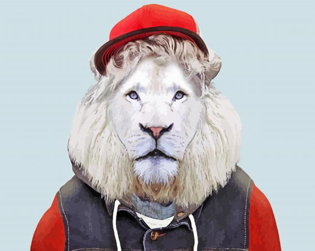 Lion Animal With Clothes paint by number