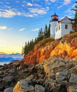 Maine Bar Harbor Lighthouse paint by number