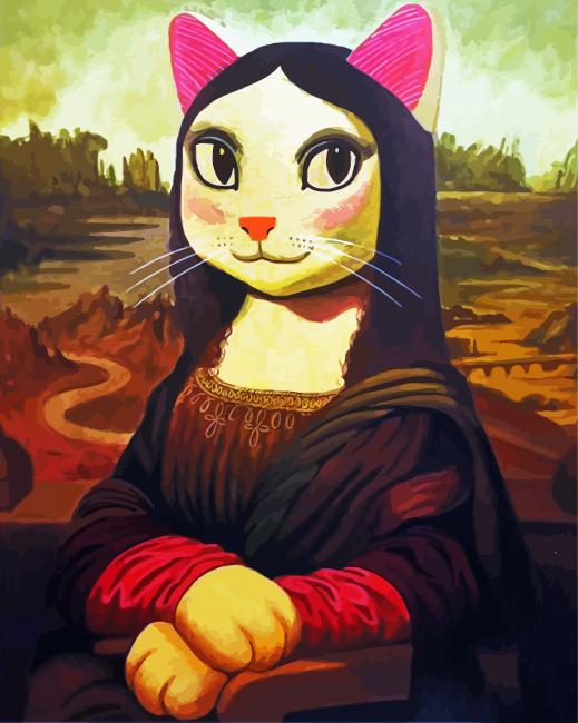 Mona Lisa Cat Art paint by numbers