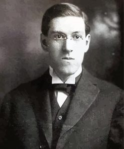 Monochrome Howard Phillips Lovecraft paint by numbers