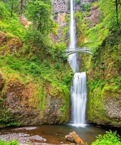 Multnomah Waterfall Landscape paint by number