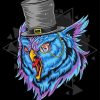 Mystic Blue Owl With Top Hat paint by number