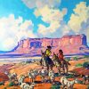 Navajo Girls On Donkeys Herding Sheep paint by numbers