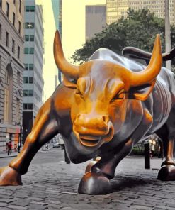 New York Wall Street Bull paint by numbers