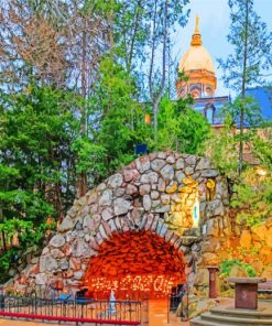 Notre Dame Grotto Indiana paint by numbers