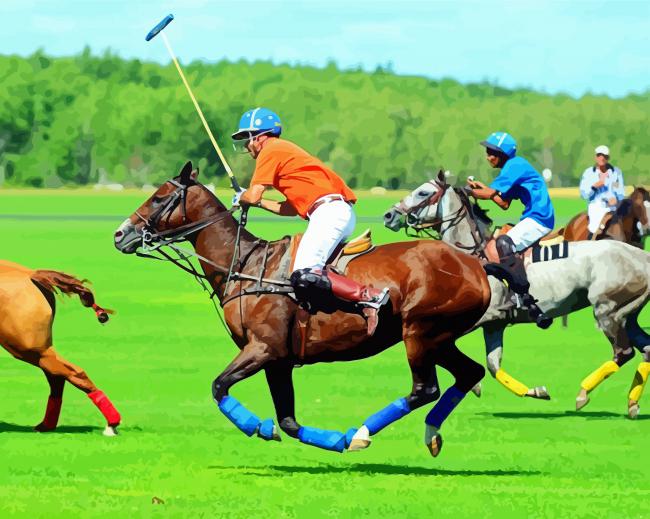 Polo Sport Players And Horses paint by numbers
