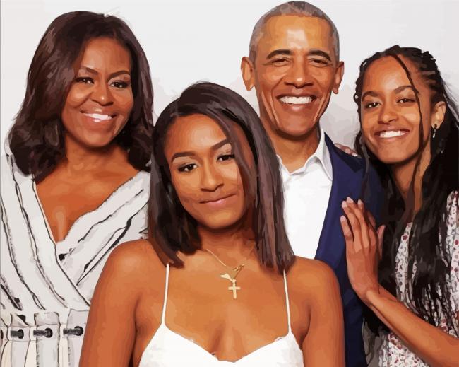President Barack Obama Family paint by number