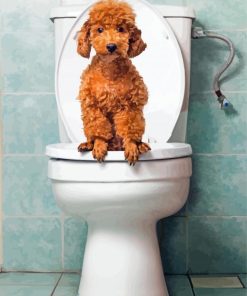 Puppy Dog In Toilet paint by numbers