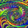 Rainbow Fractal Spiral paint by numbers