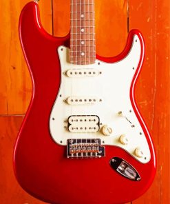 Red Fender Guitar paint by number