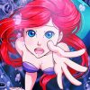 Red Hair Mermaid In Water paint by number