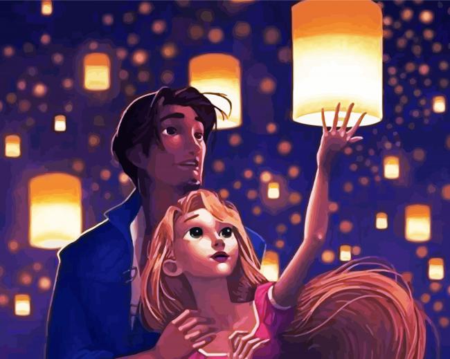Romantic Animated Couple paint by number
