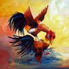 Rooster Birds Fight Art paint by number