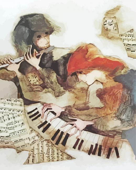 Rosina Wachtmeister Two Musicians paint by number