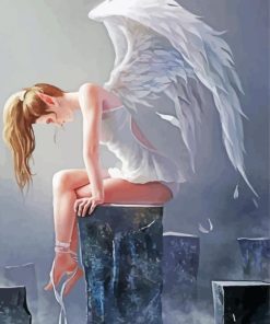 Sad Angelic Girl paint by number