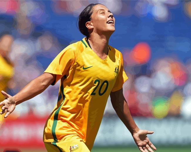 Sam Kerr Soccer Player paint by number