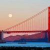 San Francisco Bridge And Moon paint by numbers