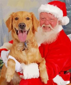 Santa And Puppy paint by number