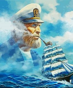 Sea Captain And Ship paint by number