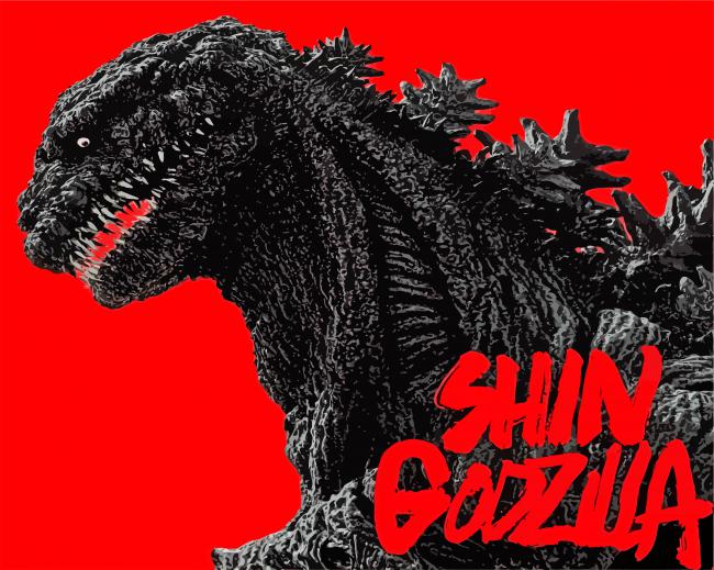 Shin Godzilla Film Poster paint by numbers