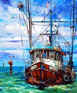 Shrimp Boat Art paint by numbers