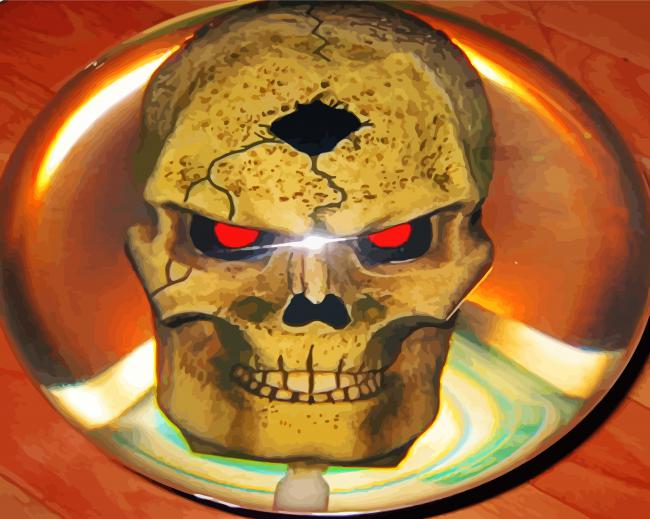 Skull Bowling Ball paint by number