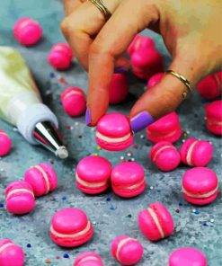 Small French Pink Macarons paint by number