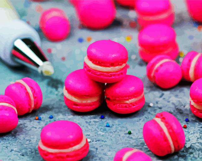 Small French Macarons paint by number