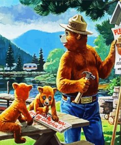 Smokey Bear paint by number