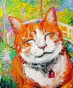 So Happy Smiling Cat By By Claude Monet paint by numbers