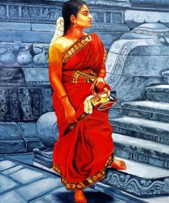 South Indian Lady Art paint by number