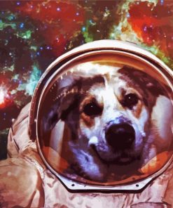 Space Dog Astronaut paint by number