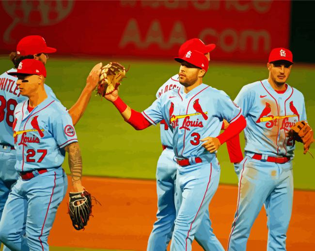 St Louis Cardinals Baseball Team paint by numbers