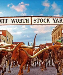 Stockyards In Fort Worth paint by numbers