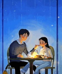 Sweet Couple Dinner paint by number