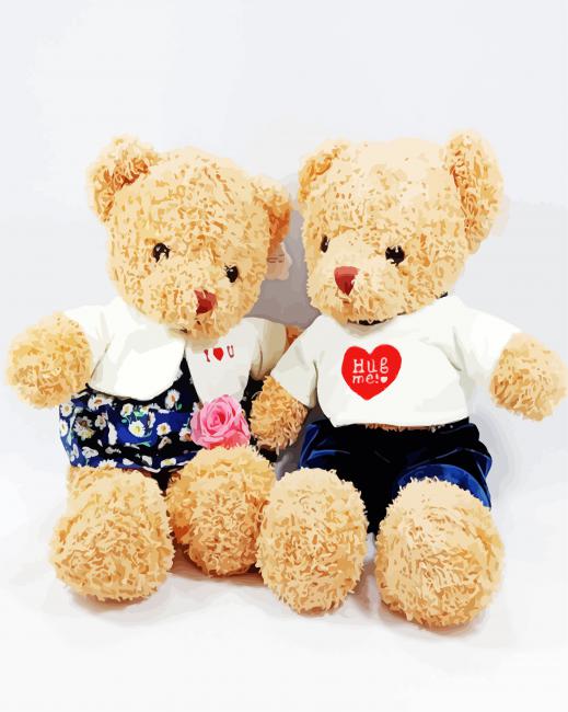 Teddy Bear Couple Toys paint by number