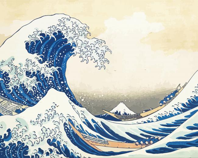The Great Wave Off Kanagawa paint by numbers