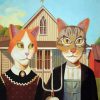 The American Gothic Cats paint by numbers