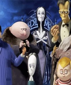 The Vintage Cartoon Addams Family paint by number