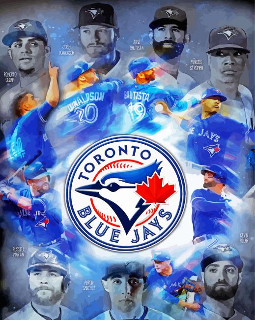 Toronto Blue Jays Logo And Players paint by numbers