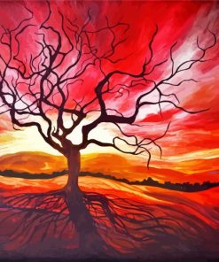 Trees Sunrise Art paint by numbers