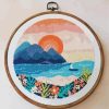 Tropical Sunset Cross Stitch paint by number