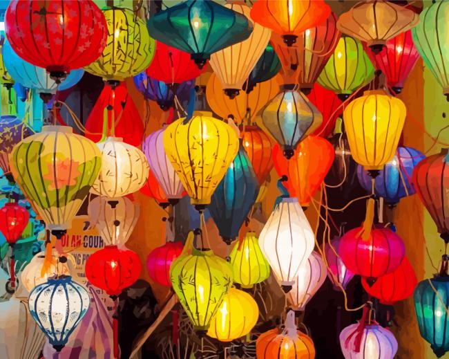 Vietnamese Lanterns paint by number